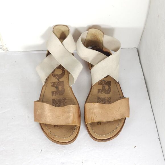 Sorel Women's Ella US8 Natural Rose Gold Leather Crisscross Strap Flat Sandals - Picture 4 of 16